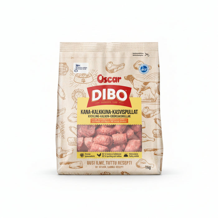 DIBO Kana-kalkkuna-kasvispullat 1kg