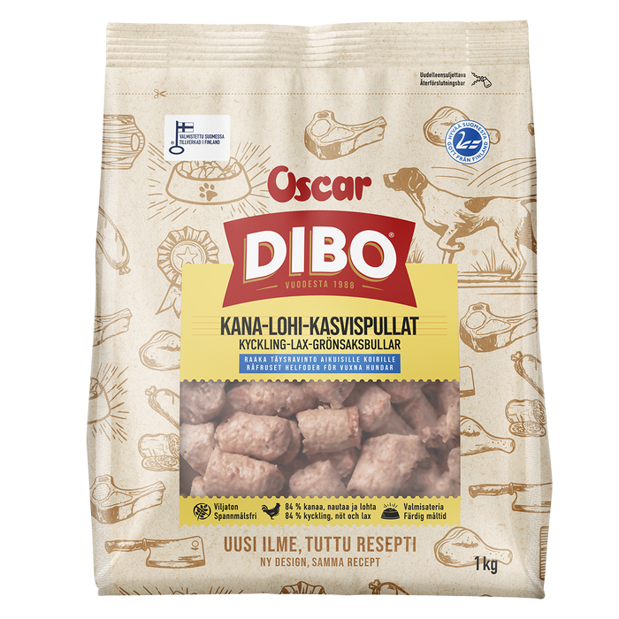 DIBO Kana-lohi-kasvispullat 1kg