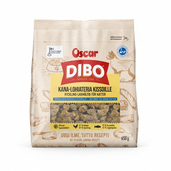 DIBO Kana-lohiateria kissoille 650g