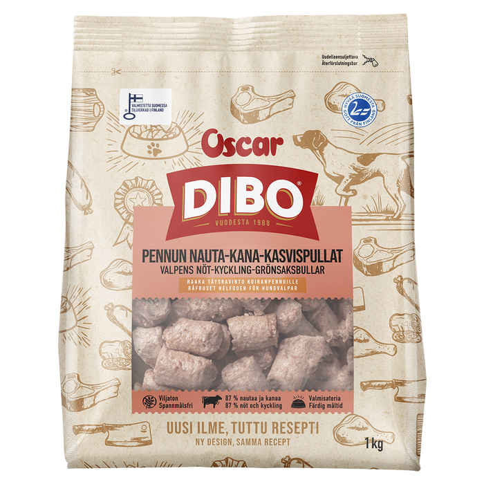 DIBO Pennun nauta-kana-kasvispullat 1kg