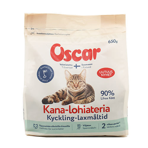 Oscar Kyckling-laxmåltid för katter